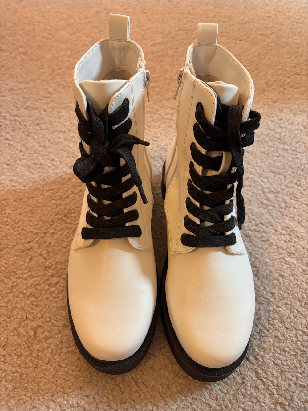 Women’s White Combat Boots